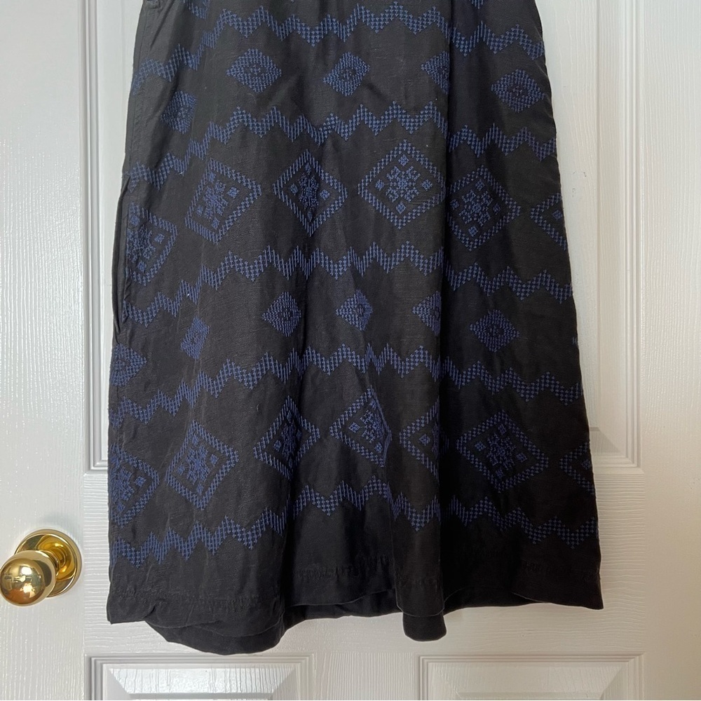 Aritzia Wilfred Black Navy Linen Trompette A-Line Sleeveless Shift Dress - Sz S - Picture 10 of 16